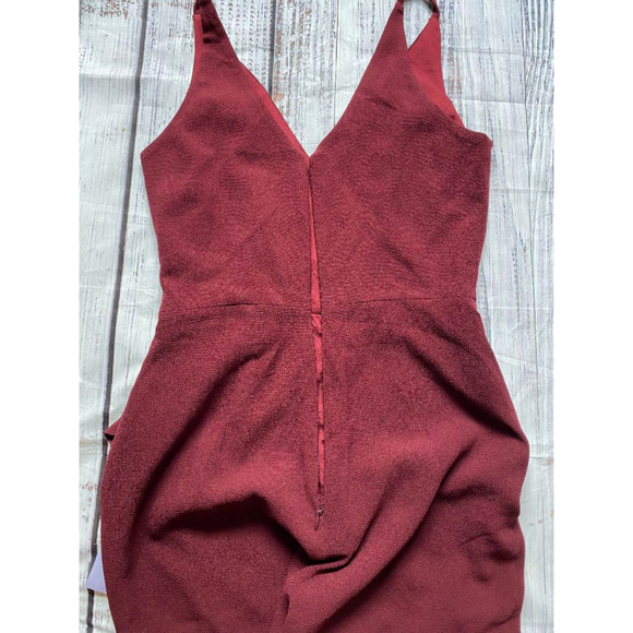 Dress the Population Sam Shirred Burgundy Elegant Jumpsuit NWOT Small - Picture 8 of 8